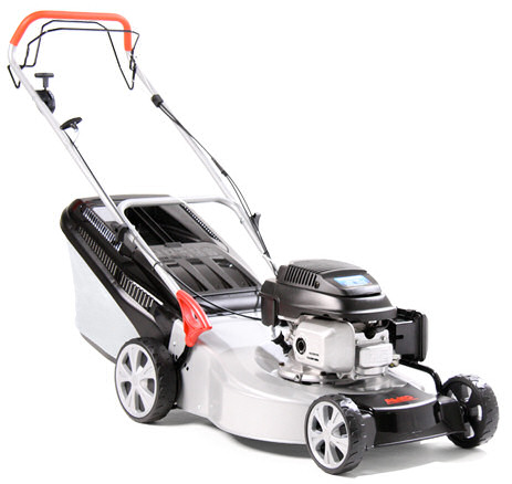 4610HPD Easy Mow  : The AL-KO 4610HPD Easy Mow powered by Honda is self propelled to suit the operators needs. Offering the same features as the 4210H and HPD but with the added benefit of a 46cm cutting width, the 4610HPD model suits medium to large sized lawns of up to 1250m2. Powered by a Honda GCV135 engine, quality and performance are assured. : Engine  Honda GCV135  
Power  135cc / 2.1kw  
Start Method  Recoil  
Fuel Tank Capacity  1.30 L  
Self Drive  No  
Cutter Deck  ULTRAMOW Steel 3 in 1  Cutting Height  30-75mm  
Cutting Height Adjust  4-Lever, Central, 7-stage  
Mulch Ready  Included  
Collector Volume  70 L  
Handles  2 Point, Foldable  
Wheels (front/rear/width)  XXL 200/280 /55  
Warranty  2 year homeowner  
Weight  35kg  
Lawn Size  1100m (sq)